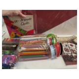 colored pencils markers rolls ribbon misc