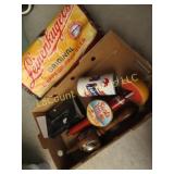 Beer tap handles point can Leinenkugel bag bobbers