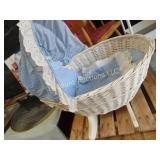 baby or doll basinette cradle w bedding