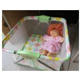 vintage cabbage patch play pen w doll