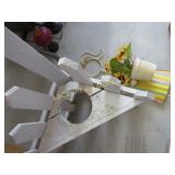 corner wood plant holder girl garden decor