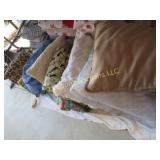 many assorted throw pillows