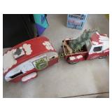 metal Christmas truck & camper decor