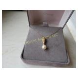 14K gold necklace with pearl