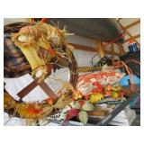 all fall decor on shelf wreath pillow misc