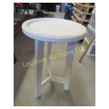white wood stool or plant stand shabby chic