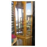 corner display curio cabinet w glass shelves