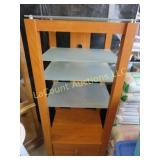 glass shelf w drawer shelving unit