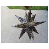 galvanized many point lighted star colored gems