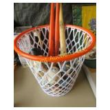 collectible baseballs mini bats hoop basket