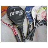 assorted tennis rackets