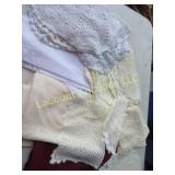 assorted lace doilies runner many