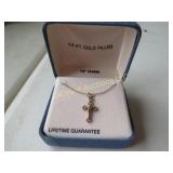 14K gold filled cross necklace 18' chaain