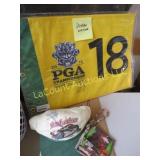 autographs PGA Bubba Watson flag hat  cards