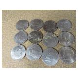 12 Bicentennial Eisenhower Dollars Coins 1776-1976