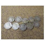 10 Mercury Silver Dimes