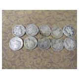 10 Mercury Silver Dimes