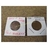 2 error Pennies die crack & repunch