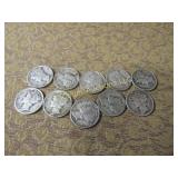 10 Mercury Silver Dimes