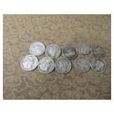 10 Mercury Silver Dimes