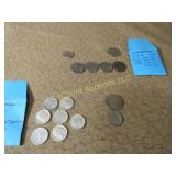 7 Silver Dimes Silver Canadian dime misc coins