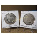 2 Cat Coins From Isle of Mann Persian & Birman