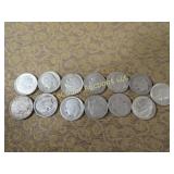 13 Roosevelt Silver Dimes