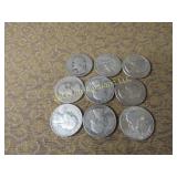 9- Silver Quarters assorted years