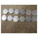 12 Roosevelt Silver Dimes