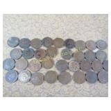 34 Indian Head pennies assorted yesr in desc.