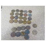 31 Indian Head Pennies assorted years in desc,
