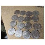 16 Eisenhower Dollars Coins 14-1972 1-1974 1-1976