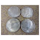 4 Kennedy Halves Half Dollars all 1964 silver