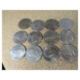 12 Bicentennial Eisenhower Dollars Coins 1776-1976