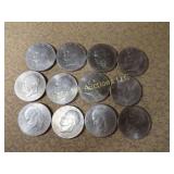 12 Bicentennial Eisenhower Dollars Coins 1776-1976