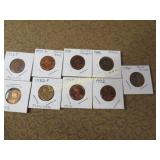 Pennies w Toning color red rinbow