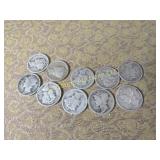10 Mercury Silver Dimes