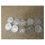 10- Silver Quarters assorted years