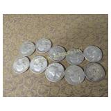 10- Silver Quarters assorted years