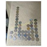 45 Indian Head Pennies assorted years in Desc