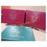 3 Coin Uncirculated Bank Sets 1989 2-1993