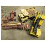 sand box lot Tonka truck crane tractor fire