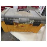 Plano tackle box w misc contents saw