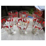 Vintage Red & 24K Gold bar glasses