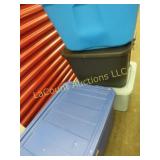 4 storage totes 1 is large