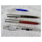 3 fountain pens & ink cartridge