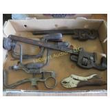 large wrenches vise grips hand drill jig saw