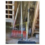 push broom tines fork shovels hoe