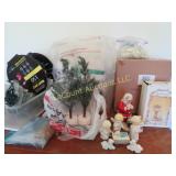 assorted christmas lights mini nativity trees