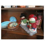 all on 3rd shelf christmas Fenton plate misc
